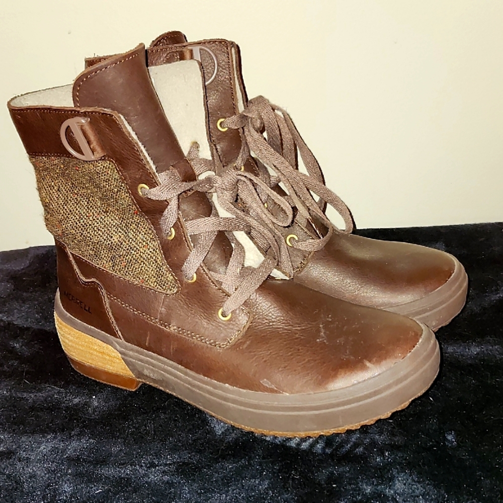 MERRELL Women's Brown Ankle Boots, Size 7, EUC